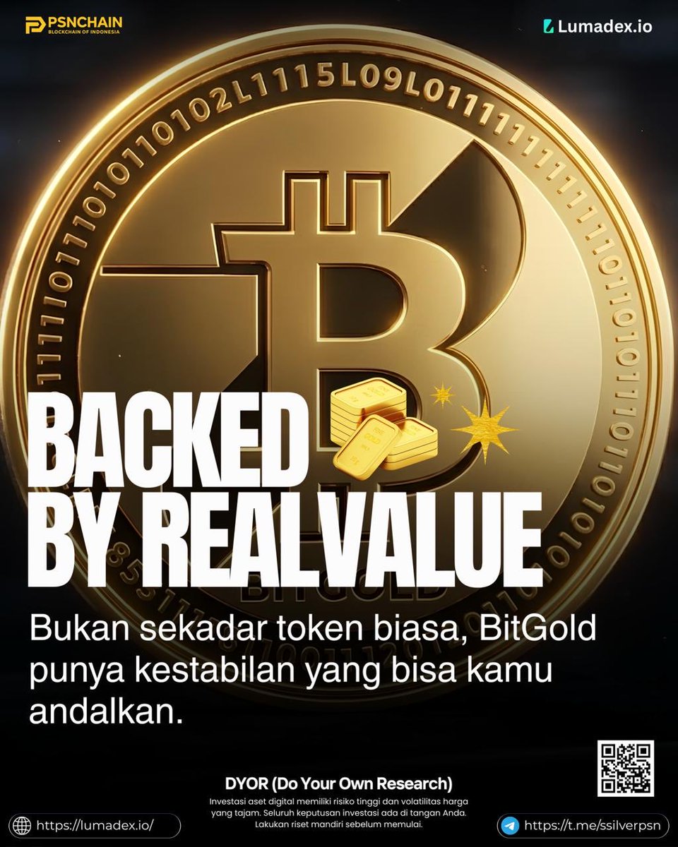 BitGold_Lumadex's tweet image. Looking for stability in crypto? Meet #BitGold! ✨ Backed by real assets, it's not just another token. BitGold offers stability you can rely on. 🔒 Learn more &amp;amp; join the community: 👇
🌐 lumadex.io
💬 t.me/ssilverpsn
#PSNCHAIN #Crypto #Investment #DYOR