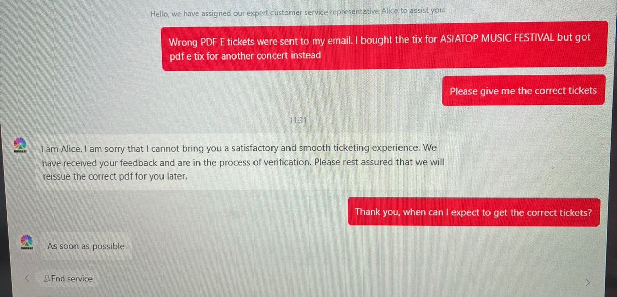 Contacted the customer service and this was their response. Hopefully can get the correct tix soon.

#ASIATOPMUSICFESTIVAL