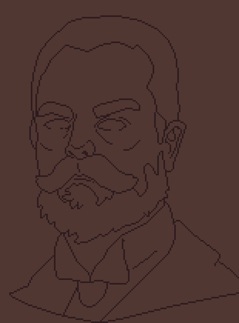 Mstachart's tweet photo. Portrait study in pixel, John Singer; 
155x210px

#pixelart #pixel #painting https://t.co/XsCAbDC9iO