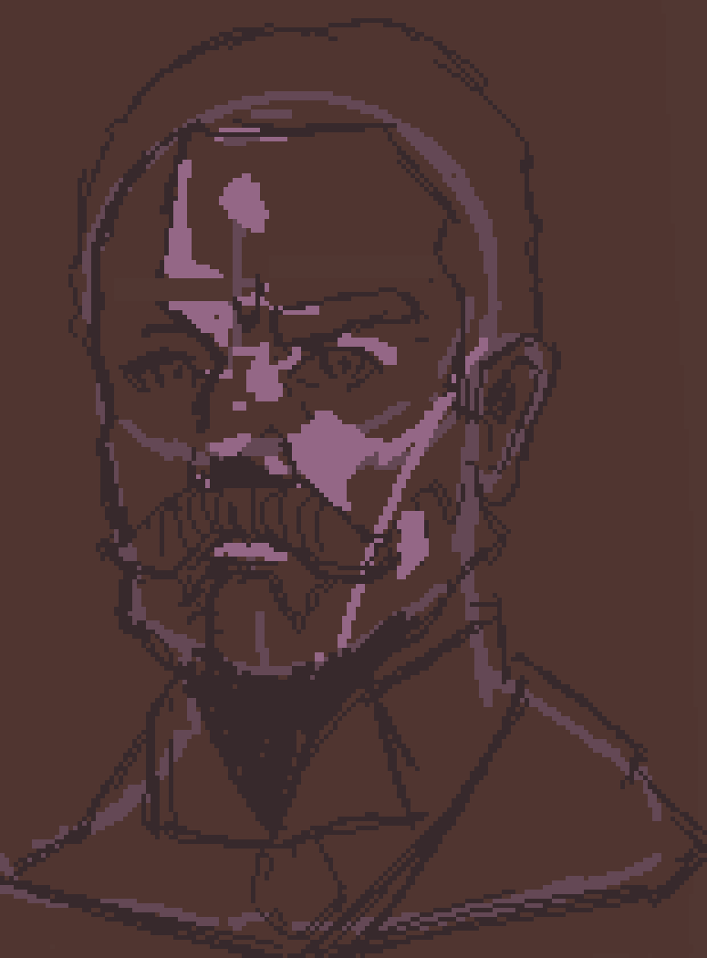 Mstachart's tweet photo. Portrait study in pixel, John Singer; 
155x210px

#pixelart #pixel #painting https://t.co/XsCAbDC9iO