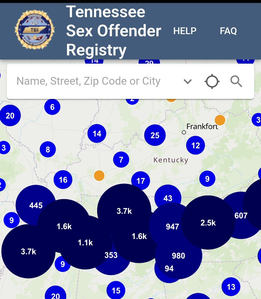 Tennessee has way too many sex offenders 👀