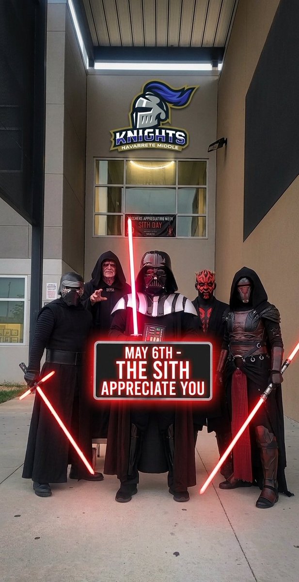 fdg_Navarrete's tweet photo. The Sith have arrived to honor our true masters: the Teachers! ⚔️🍎

​#ItStartsWithUs #KnightNation #CGNAVARRETEMS @NuriRobles1 https://t.co/nupJIpjGic