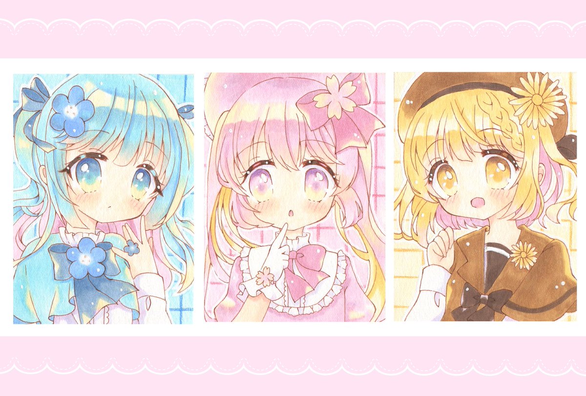 #GWアナログ絵祭り
#ゴールデンウィークSNS展覧会2026

透明水彩を中心に、最近はコピックにも挑戦しております♪
ツインテールとリボンとフリルが大好きです🎀✨