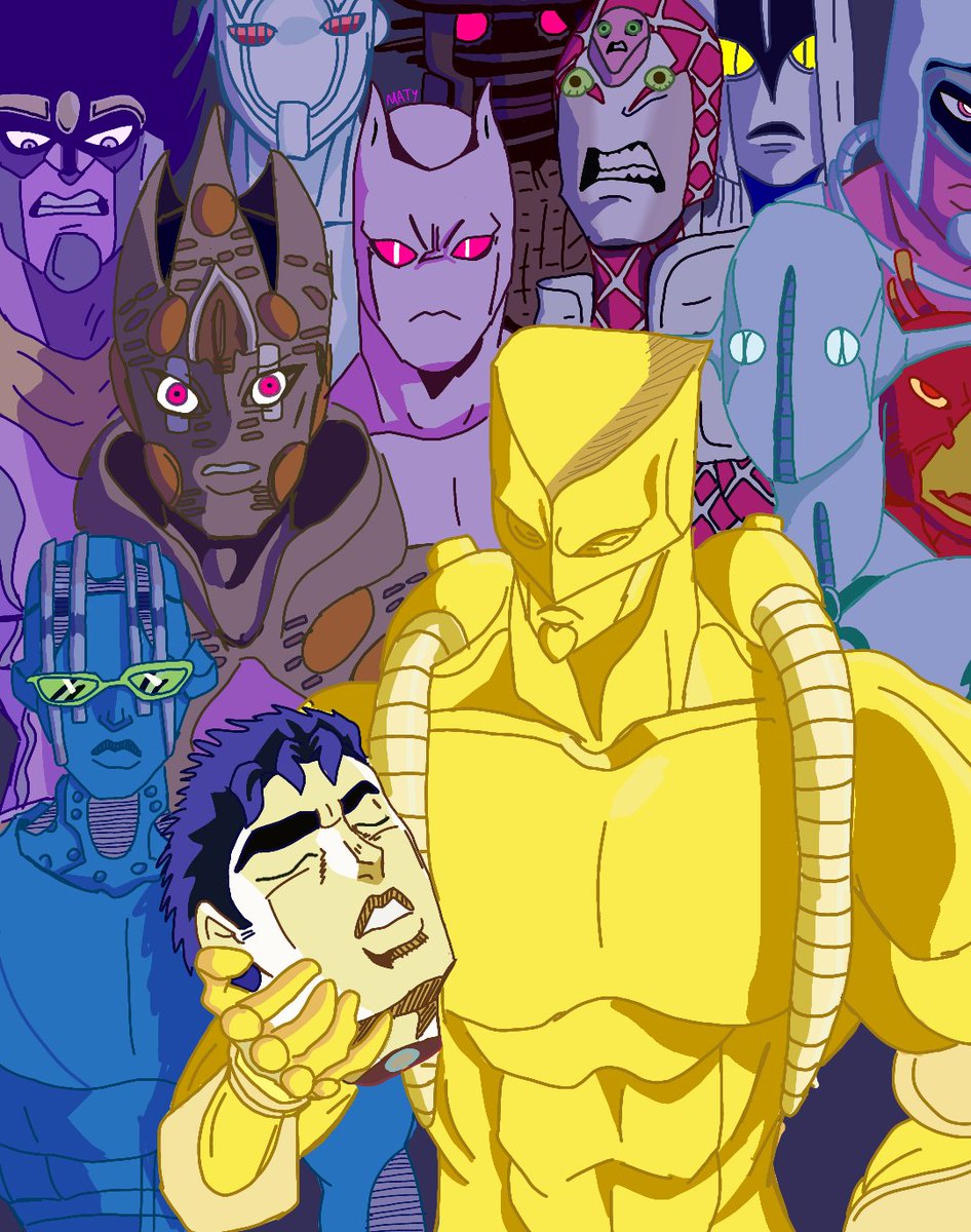 nose5656's tweet photo. @millerjoestar I did it with stands but jonathans's head and G.E.R are pretty weird https://t.co/ZCJ18cfavP
