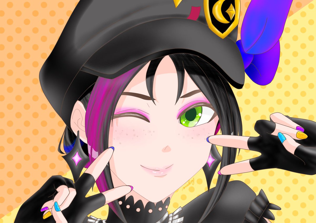 makeykey1's tweet photo. GWはたくさん描いた✨
顔アップ画だけど
楽しくできた😊🎶
#FortniteArt 
#HuntressHelsie
#イラスト https://t.co/eXkX0RNIRm