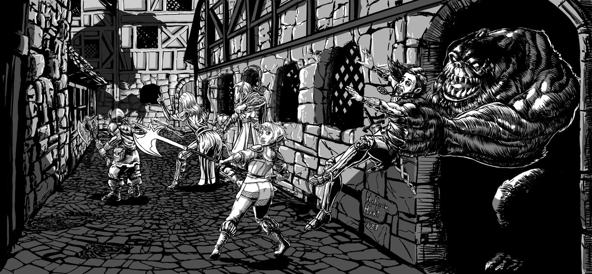 bill_5's tweet photo. #MonsterAtoZ
D is for the Dvertroggin. A monster from #mysticdays A dwarf stricken with lycanthropy. @GlumerGames 
 #ttrpg #ttrpgart  #ttrpgartist #osr #osrart https://t.co/t75oiNaUiR