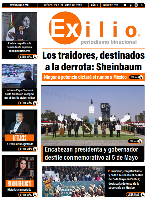 MxExilio's tweet photo. ¡Buenos días!  Te invitamos a leer,  nuestra #EdiciónEspecial de la celebración del #5DeMayo .

🇲🇽Los traidores, destinados a la derrota: @Claudiashein 
🫡Encabezan presidenta  y gobernador desfile conmemorativo al 5 de Mayo 
🫶En unidad, con patriotismo y orden se realizó el desfile del 5 de Mayo; destaca la defensa de la soberanía en México (@Gob_Puebla)
👏Puebla respalda a la comandanta suprema, contundentemente (@armentapuebla_ )
👍Informa @pepechedrauimx  saldo blanco en la capital por el desfile cívico-militar 
✍️#Columnistas | @imendozape escribe: La ironía del magistrado
✍️#Columnistas | @delyramrez escribe: Historias sin portada

Descarga  👉https://t.co/wJNx3uWcDC
