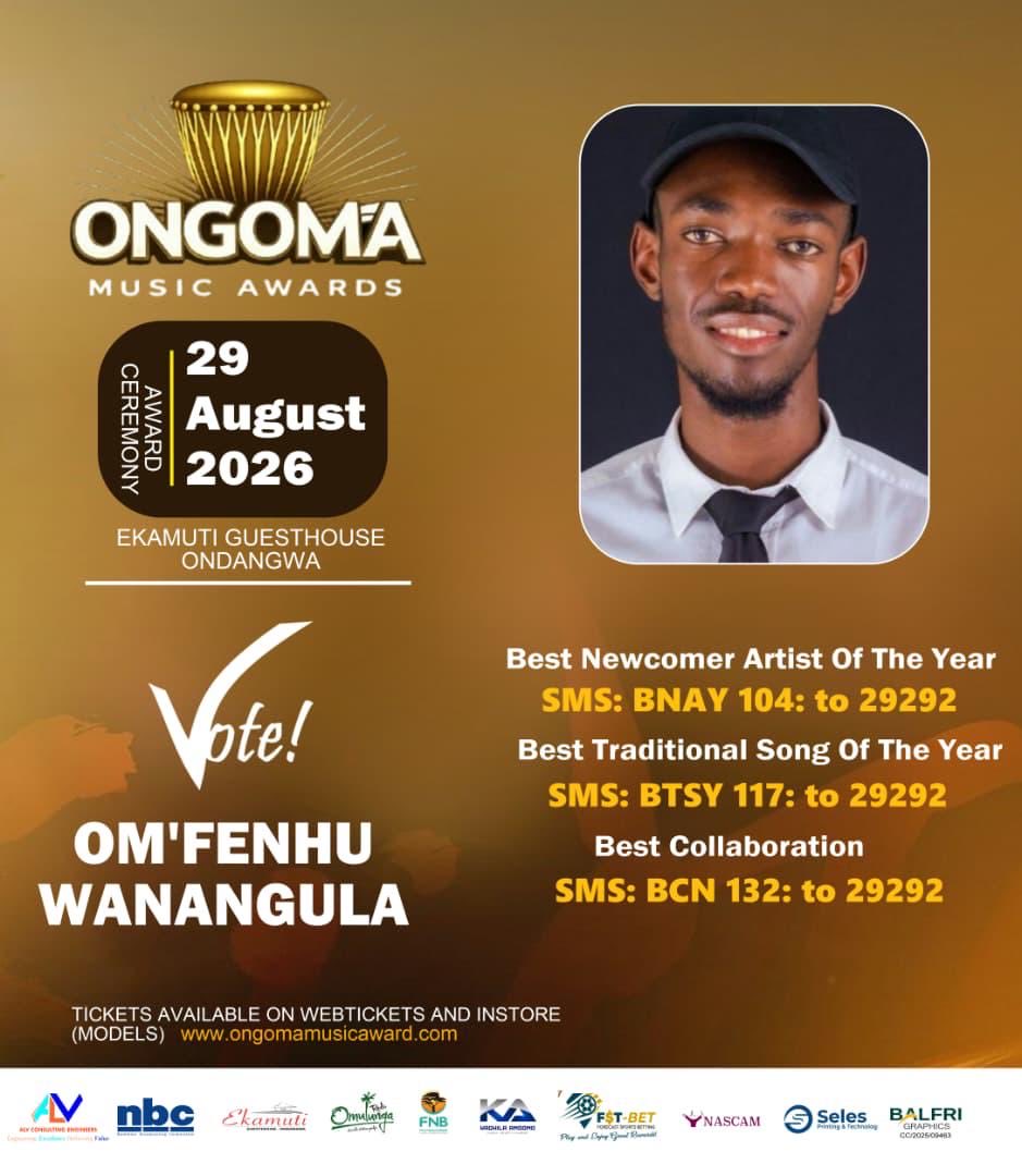 Hlw Fam I have been Nominated in 3 categories in the ONGOMA MUSIC AWARDS •As an Underground Artist this is a big boost for me.So please vote for me and share.OSHIWAMBO RAP KINGS TO THE WORLD 🌎 🇳🇦❤️
#omfenhuwanangula #