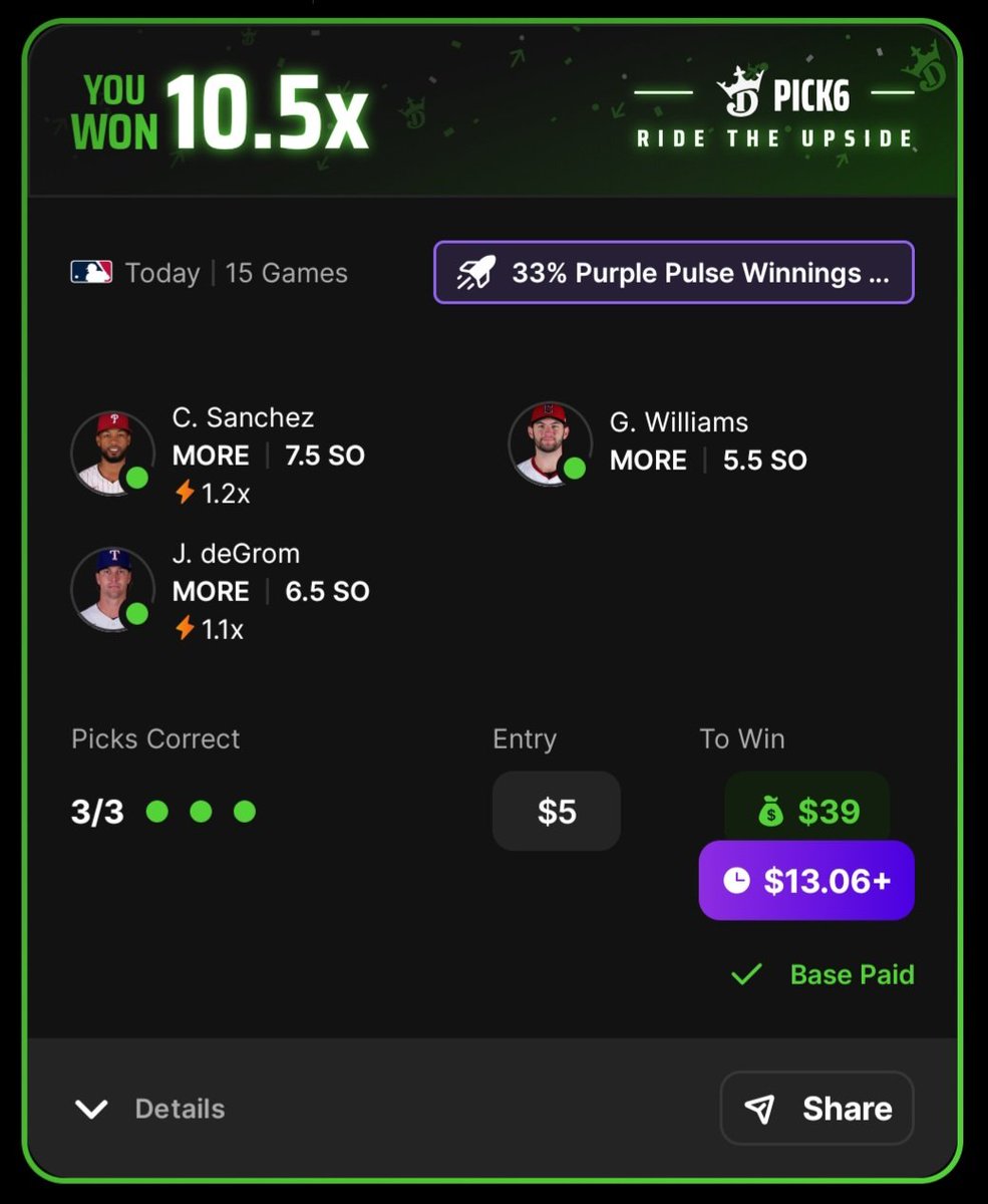 chucksenhowzen's tweet photo. @pick6 I'm glad I went a bit aggressive thanks to the help from the #pregameshow from @DFSArmy today! https://t.co/4Epkz0AkLj