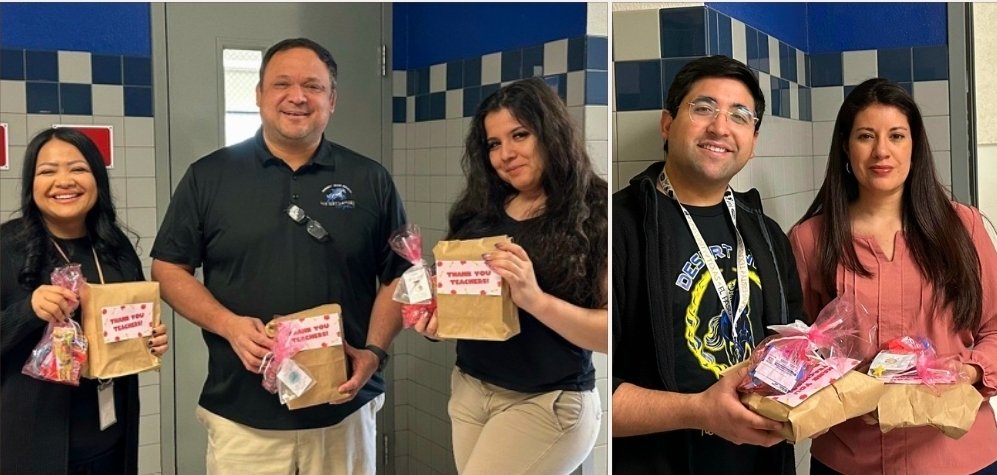 HValverde_DWS's tweet photo. You can't go wrong with Expo markers, chocolate, and a fun little gadget surprise to pamper teachers on Day 2 of Teacher Appreciation Week @DWS_PK8 
#LoveDesertWind 💙🐴😆 https://t.co/N77cCF4gkK