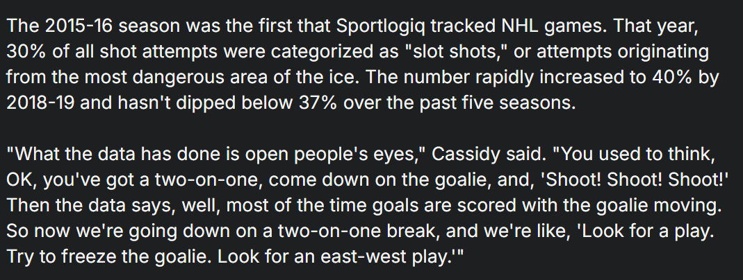 NHL_Sid's tweet photo. The more I dig into Bruce Cassidy, the more I like him.

Here are some of his thoughts on analytics from a couple years back. Very insightful. https://t.co/QCXD89VrD0