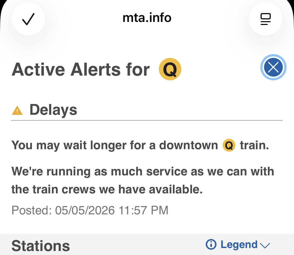 I’ve neeever seen a delay for this reason in my entire life what’s going on ⁦<a href="/RideNYCMTA/">MTA</a>⁩