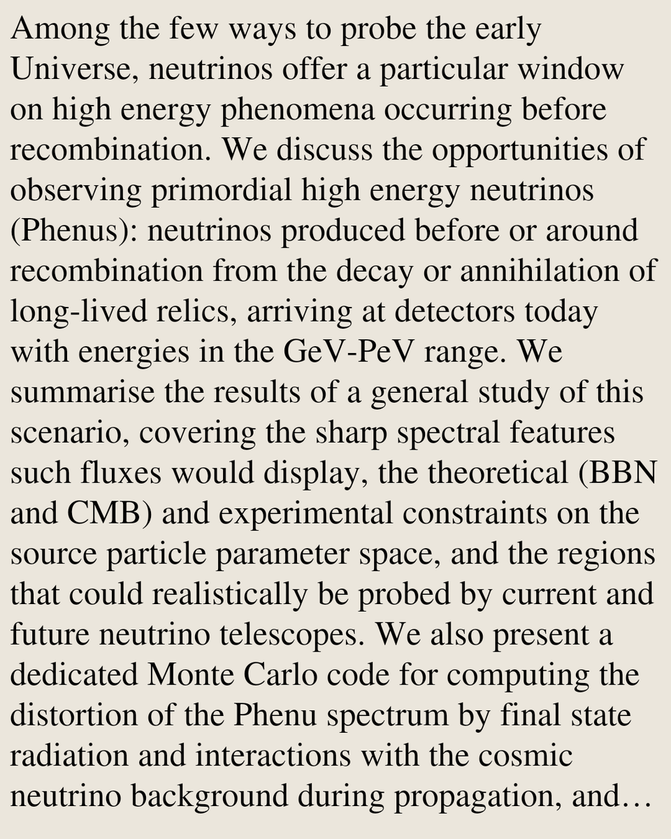 Primordial high energy neutrinos

Nicolas Grimbaum Yamamoto
arxiv.org/abs/2605.03630 [𝚊𝚜𝚝𝚛𝚘-𝚙𝚑.𝙷𝙴 𝚑𝚎𝚙-𝚙𝚑]