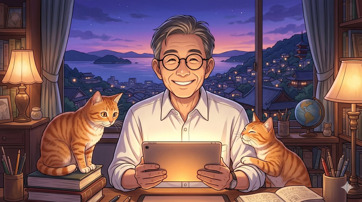 komezosh33's tweet photo. こめぞうです。

AI漫画『尾道、猫の坂道、人の温もり。』の無料キャンペーンが、ただいまスタートしました！

こちらのリンクから、今すぐ無料でダウンロードしていただけます。

👉https://t.co/HSNKQibKNn
（５月７日１７時から５月１１日１７時までの限定です。）

この本をダウンロードしてくださった方限定の特典、
「AI漫画作成ロードマップ」の受け取り方法についても、
ダウンロード後の本の中（あとがき）にてご案内しています。

私の38年間の想いと、AIという新しい可能性を込めた一冊です。
一人でも多くの方の心に、尾道の温かな光が届くことを願っています。

ぜひ、感想などもお聞かせいただけると、とても嬉しいです！
よろしくお願いいたします。

　　　　　　　　　　　　　　　　　　　　　こめぞう