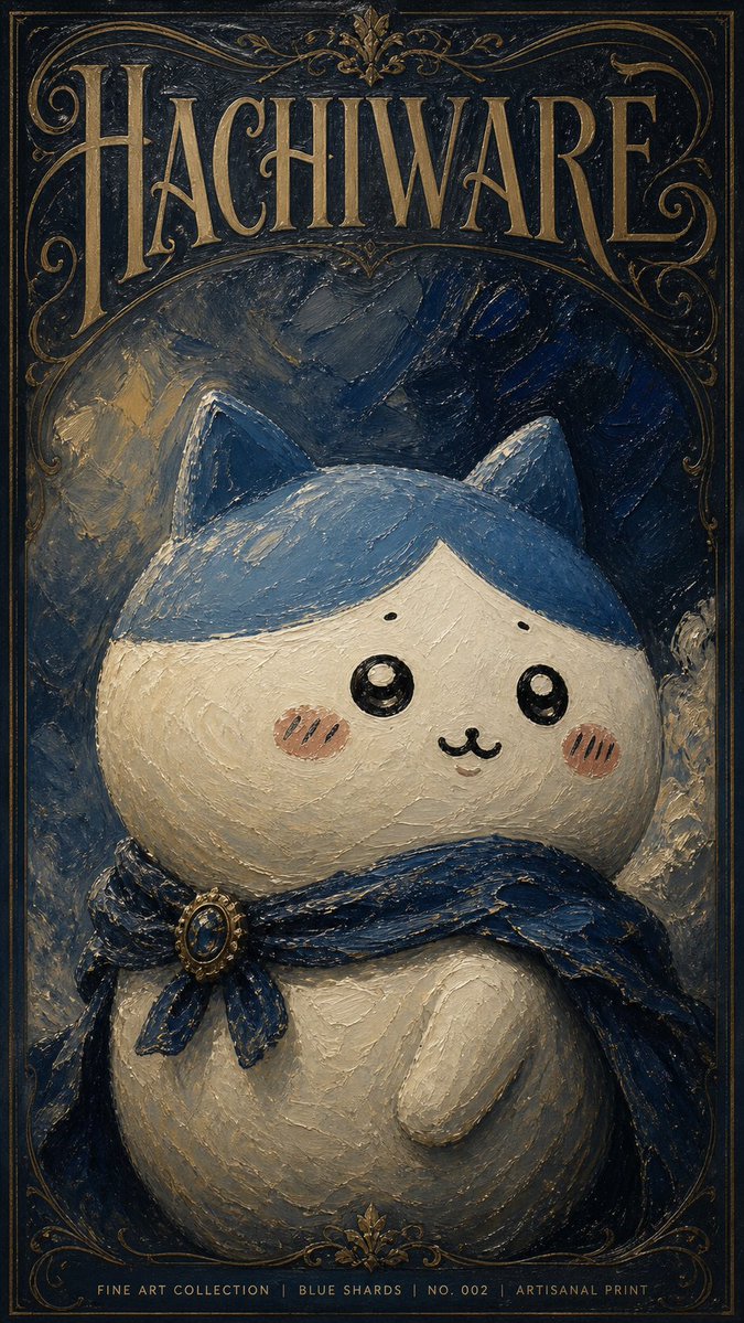 AIGCLabb's tweet image. 萌物古典风格海报
核心思路：萌物 + 古典肖像厚涂油画。
制造反差:极简、扁平的形象 + 古典厚涂技法的纹理。
用古典油画特有的颜料层叠厚重感和干裂的岁月感，产生出一种类似历史文物的荒诞与严肃感。

#images #提示词分享 #吉伊卡哇 #古典油画 #海报设计