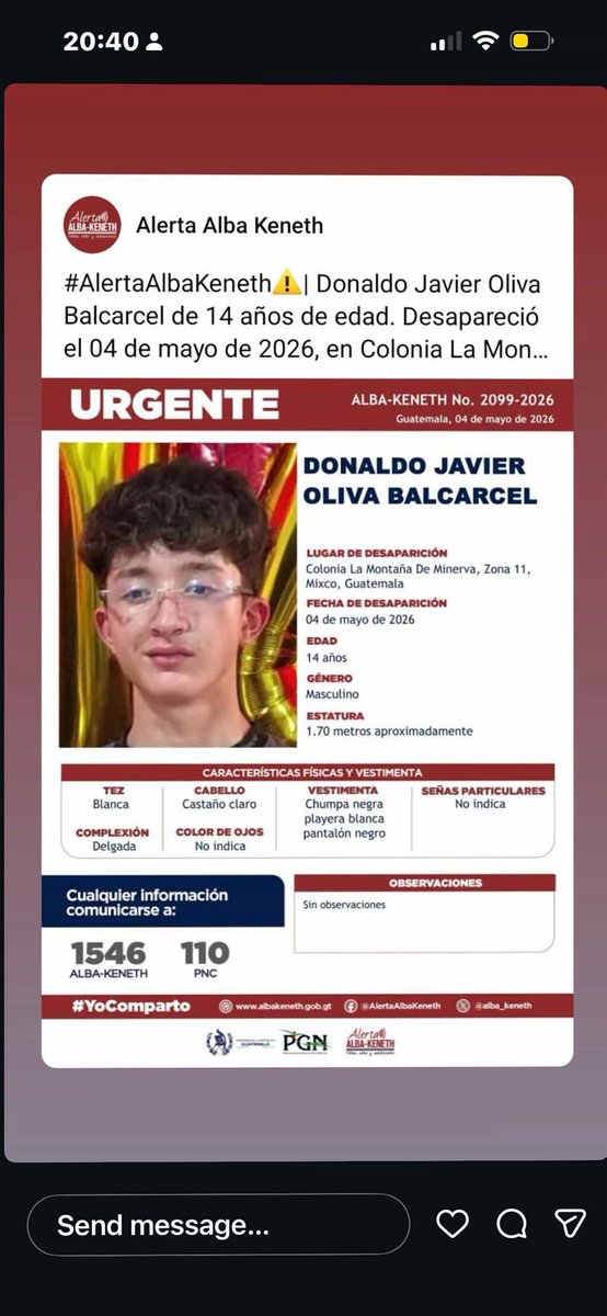 Compartan, entre todos podemos encontrarle.
