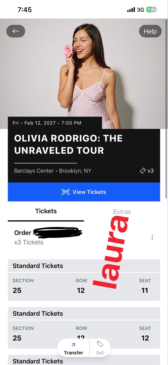 Lauratotten_'s tweet image. Selling 3 Olivia Rodrigo tickets for Brooklyn, New York 🎤💜  
Don’t miss out — serious buyers only! DM me ASAP.

#OliviaRodrigo #Brooklyn  #NYCConcert #TicketSale #Newyork  #ConcertTickets #FYP