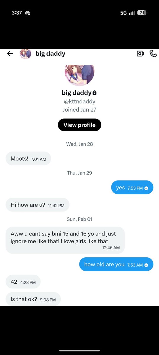 djsbfbfj's tweet photo. @naorexiic @kttndaddy That's a pedo btw, he's going around on 2 accounts preying on and trying to groom kids. https://t.co/xx5dVWd4ug