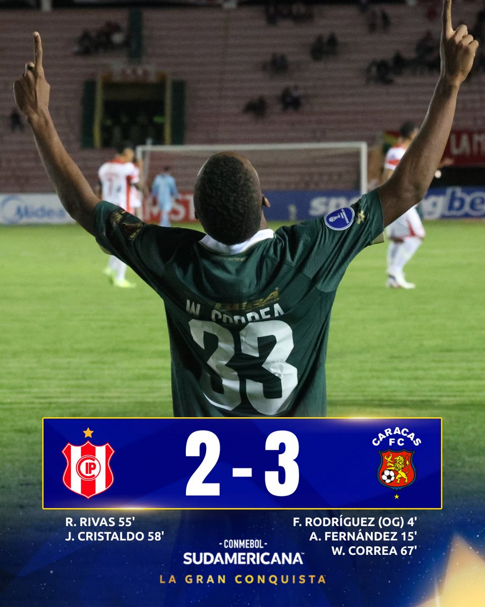 Sudamericana's tweet photo. ¡@Caracas_FC abrió la Fecha 4 del Grupo E subiéndose a la cima! 🇻🇪

CONMEBOL #Sudamericana | #LaGranConquista https://t.co/XDpDMXxBeT