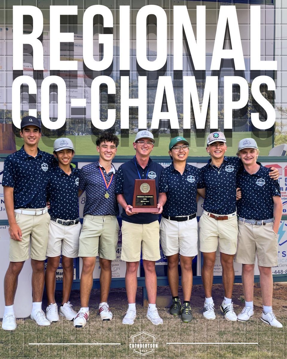 WesleyHelms6's tweet photo. Regionals Co-Champs (state-decided) — 295. Noah Fry (-1, 69) 🥇 | Vino Bernabo (+2, 72) T🥈 States bound!!! Let’s do something special boys. 🚀 @AGHoulihan @UCPSNCAthletics @CHS_Cavs @UCPSNC https://t.co/GRnqm0Depo