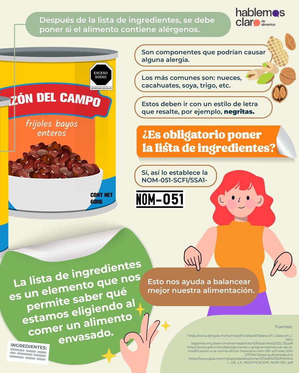 La lista de ingredientes es un elemento que nos permite saber qué estamos eligiendo al comer un alimento envasado. Esto nos ayuda a balancear mejor nuestra alimentación. hablemosclarodealimentos.com/que-es-la-list… #Ingredientes #Etiquetado #DietaCorrecta