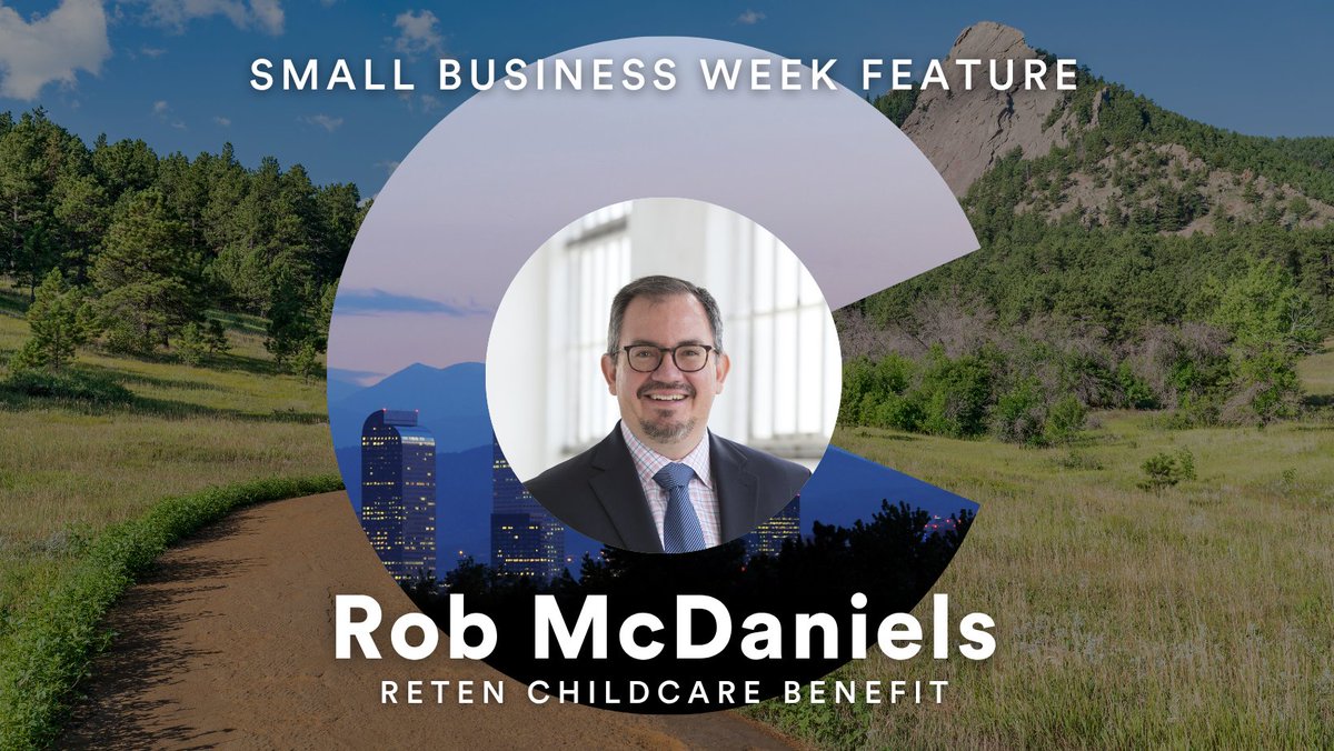 ColoradoChamber's tweet image. Today’s #NSBW feature highlights Rob McDaniels, founder of @RetenBenefit, who is helping employers better support their workforce by improving access to affordable child care! 🤝  Learn more here:  cochamber.com/2026/04/29/sma… #SmallBusiness
