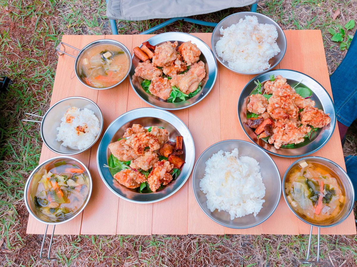 yuitter0107's tweet photo. GW後半はキャンプ🌲
揚げ物はキャンプの時だけ。
外で食べる揚げ物ってなんで美味しいんだろ。
何気ない味噌汁やおこげ付きご飯もキャンプマジックで美味しい🪄
#キャンプ https://t.co/LmlImoJoTW