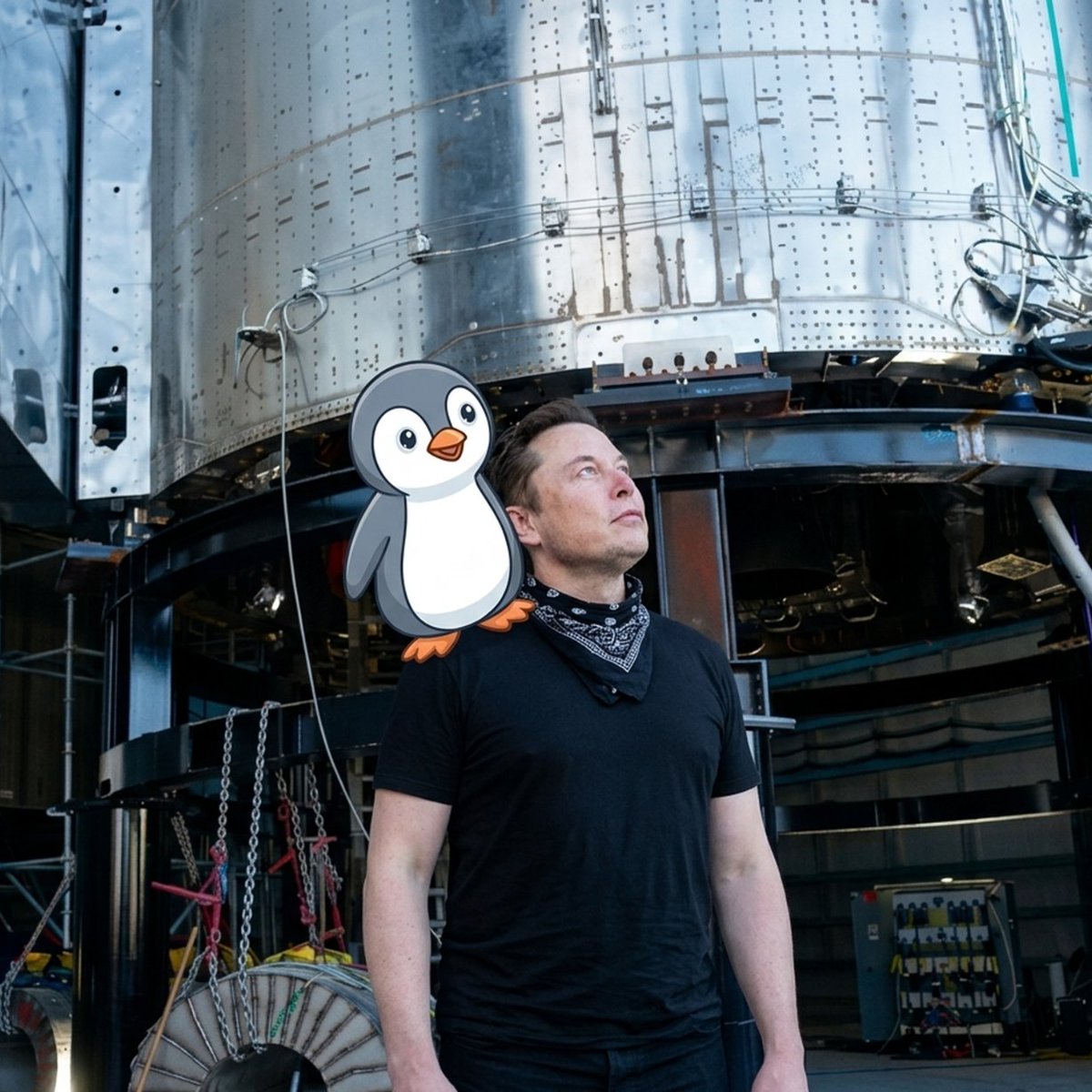 manlikeini's tweet photo. @TimOnSol_ A penguin plushie made it on SpaceX’s rocket , i guess that tells us the winner https://t.co/T3eIkCR6ir