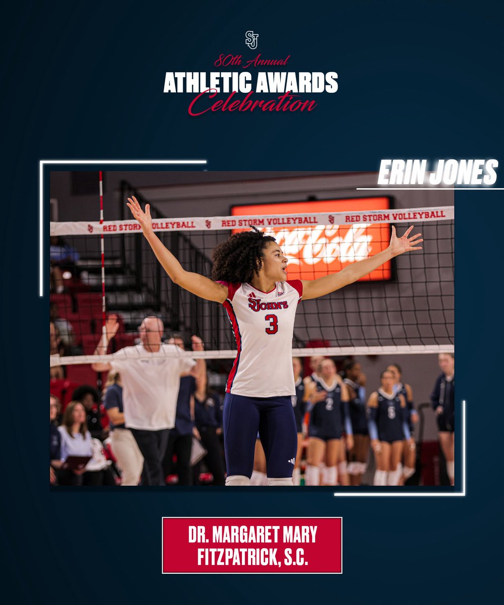 StJohnsVB's tweet photo. Closing out one of the most storied careers in program history with the Dr. Margaret Mary Fitzpatrick, S.C. Award 🔴⛈️

Congrats Erin 🐐 https://t.co/6lG4qCSzKr