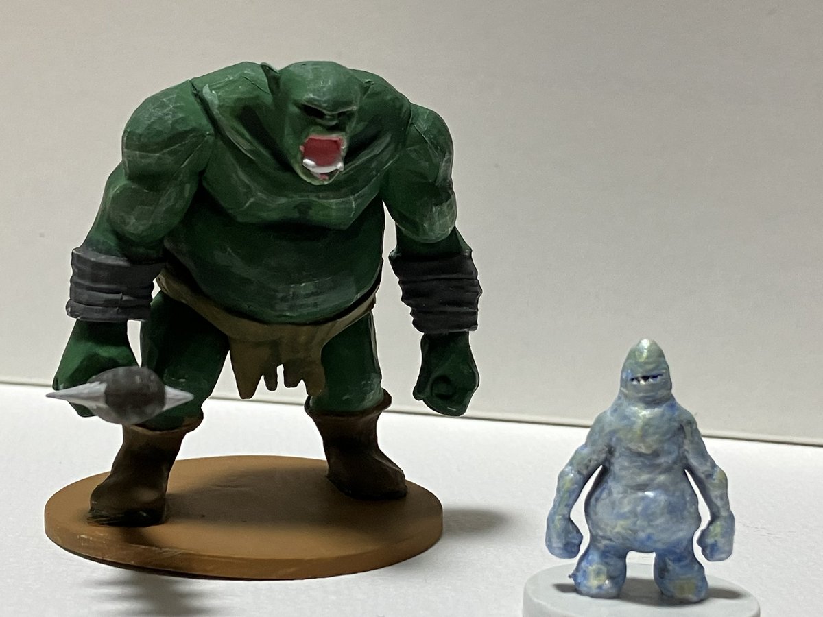 ink_slab's tweet photo. ネメシスリタリエーション予約してしまったので、ミニチュアペイントに妻と一緒にチャレンジ。ボードゲームのミニチュアいきなり塗る勇気がなかったのでpath gamingのミニチュアを買ってみた。初めてにしてはうまくできた！ https://t.co/uQM3Nfm89t