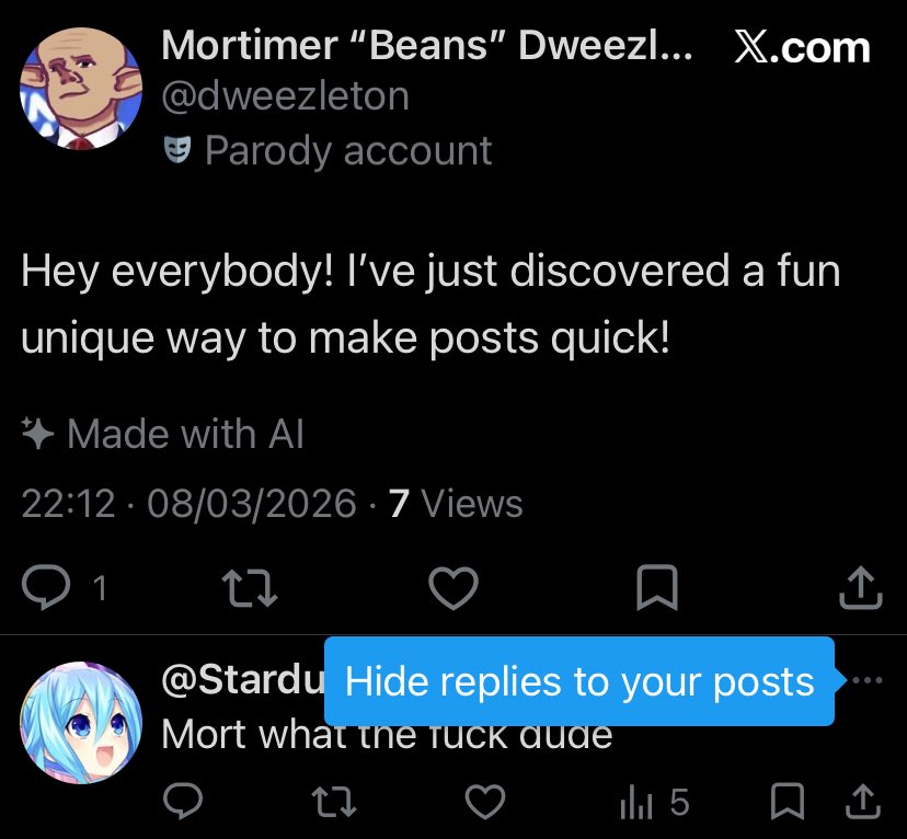 Mortimer “Beans” Dweezleton tweet media