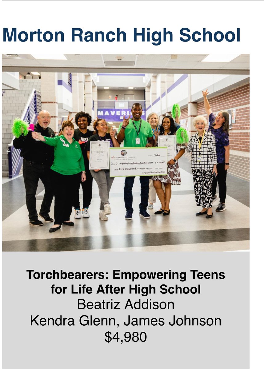 redr8der40's tweet photo. Blessed to be a part of the Morton Ranch community and in receiving a grant from the Katy Education Foundation with my colleagues Beatriz Addison and Kendra Glenn to impact the lives of our students. Purple Proud @MRHSMavericks God is Good! https://t.co/YxwxnnFAgI