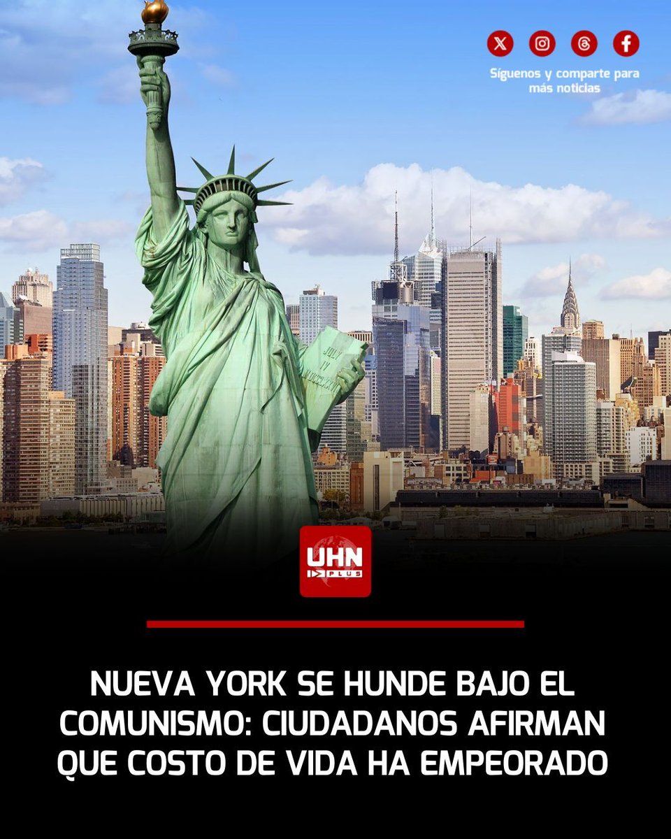 🇺🇸‼️ | Según una encuesta realizada por la Siena University, reveló que el 67% de los votantes en Nueva York considera que el costo de vida ha empeorado drásticamente bajo años de gestión demócrata. Las políticas de izquierda y la agenda progresista han destruido la economía de