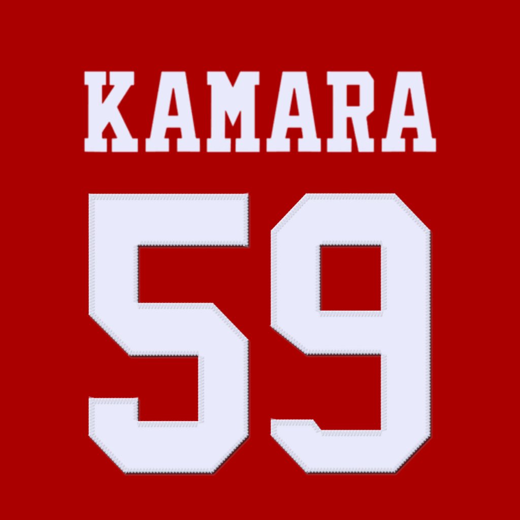 nfl_jersey_num's tweet photo. San Francisco 49ers EDGE Mikail Kamara (@Mikail_kamara6) is wearing number 59. Last assigned to Curtis Robinson. https://t.co/c8sI167cgh