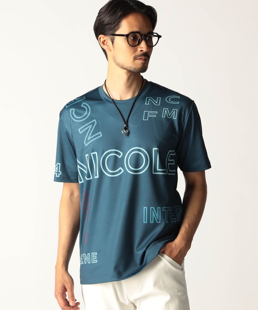 NICOLE CLUB FOR MEN新作入荷】 総柄ロゴプリントTシャツ￥5,390(税込