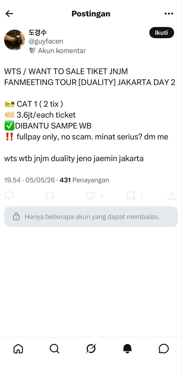 imdapss's tweet photo. Lu ngeklaim NO SCAM?? eh bgst balikin duit gue!! Jangan ada yang beli di dia @guyfacen udah berapa kali lu ganti uname gue pantengin wkwkwk

Wts jnjm https://t.co/hFT64Dbkk4