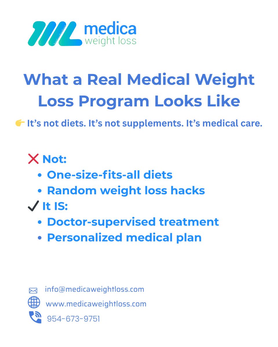 Hanzgrg's tweet photo. Most people think weight loss is about willpower—but real results come from medical guidance and personalized care.
At Medica Weight Loss, we focus on:
✔ Doctor-led treatment
✔ GLP-1–based options when appropriate
✔ Nutrition + lifestyle support
✔ Long-term results https://t.co/y2xJru9QEC