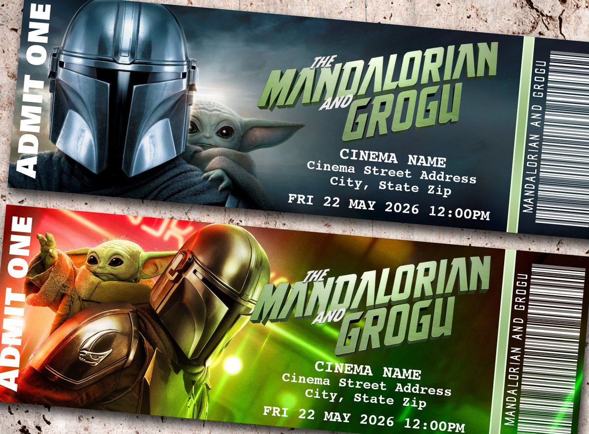 appacadappa's tweet photo. MANDALORIAN AND GROGU Collectible Keepsake Movie Tickets
https://t.co/TKKLttfBgX
#starwars #TheMandalorianAndGrogu #mandalorian #grogu #Maythefourth https://t.co/fwfLTnNRzC