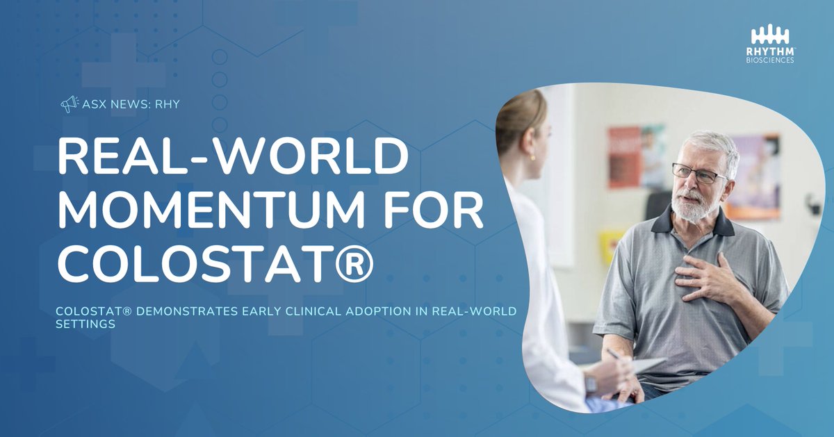 rhythmbiosc's tweet photo. Exciting step forward today as ColoSTAT® demonstrates early signs of real-world clinical adoption through commercial deployment with 4Cyte Pathology.
Reinforcing the potential for accessible, non-invasive CRC triage in real-world settings.
🔗https://t.co/J9znquewWj
#Biotech https://t.co/DRKvySBxgj