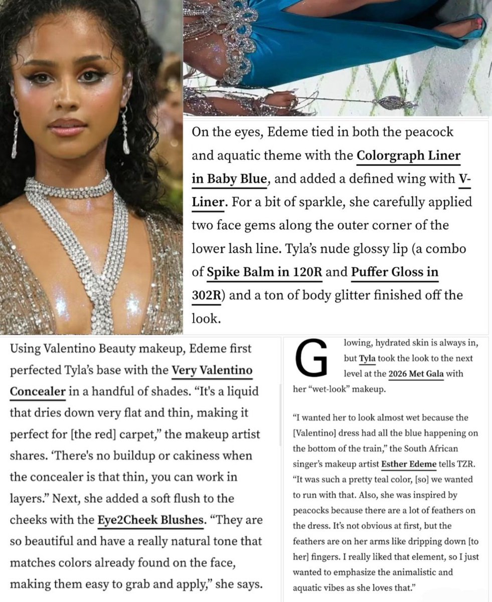 Bdonna456290's tweet image. Tyla makeup for the Met Gala 💄 
#tyla #makeup