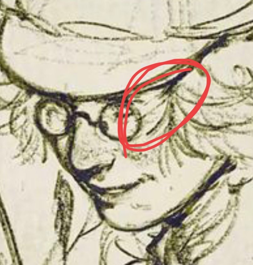 mysunisred's tweet photo. @wieldingwonder That's true. Although! On the drawing I have on my pfp is a little line which is most likely the frame. That said, it's not pronounced on any other artwork. Keath has similar glasses and those have these elements, however you call those. https://t.co/T3S1kCgJE5