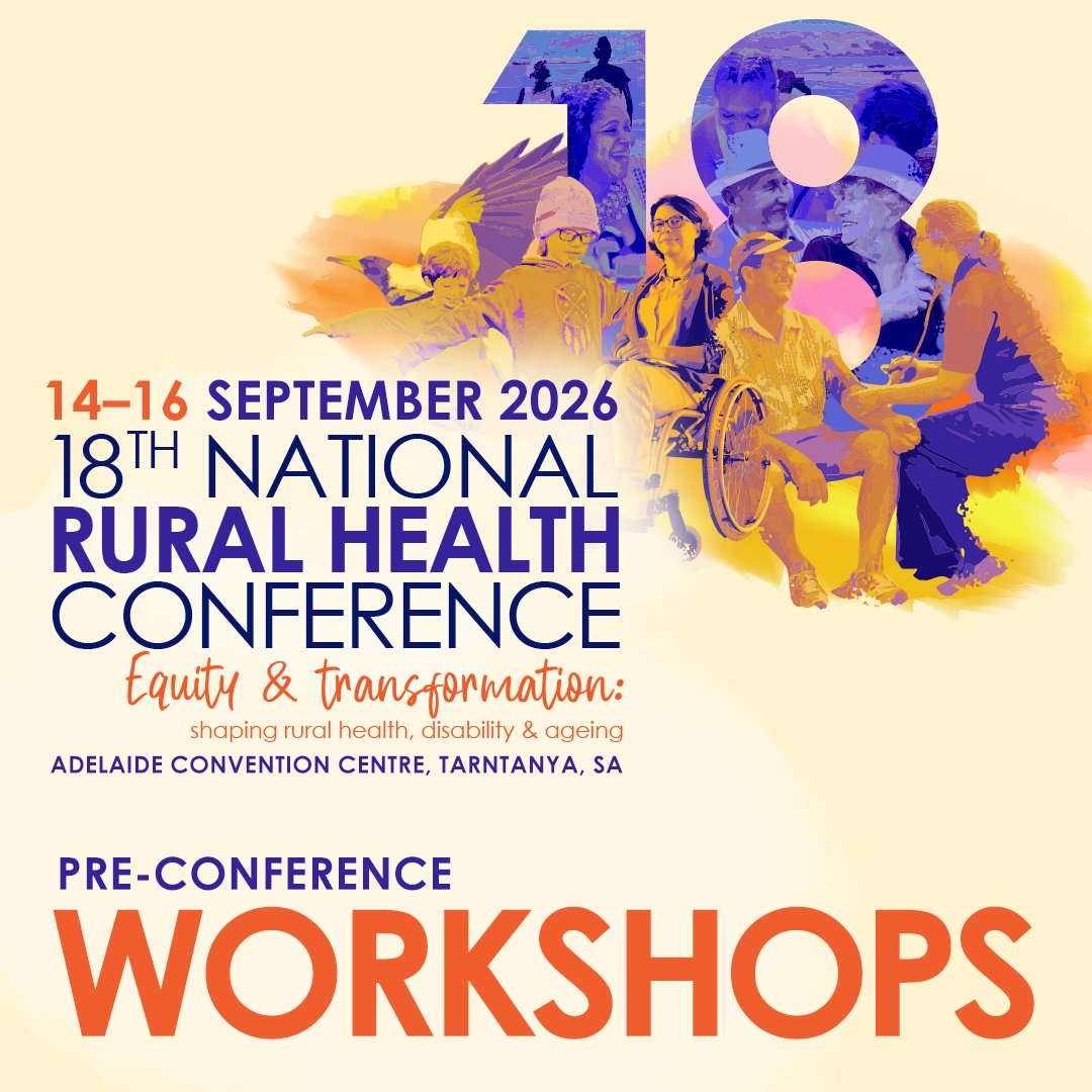 NRHAlliance's tweet photo. Are you a #HealthResearcher trying to build #RuralHealth research capability? Or are you looking for inspiration on improving #healthcare for rural communities? Then this is for you!
Learn about #18NRHC pre-conf workshops to be held on 13 Sept in Adelaide: https://t.co/VVqWSZlaZO https://t.co/smUSMclT3G