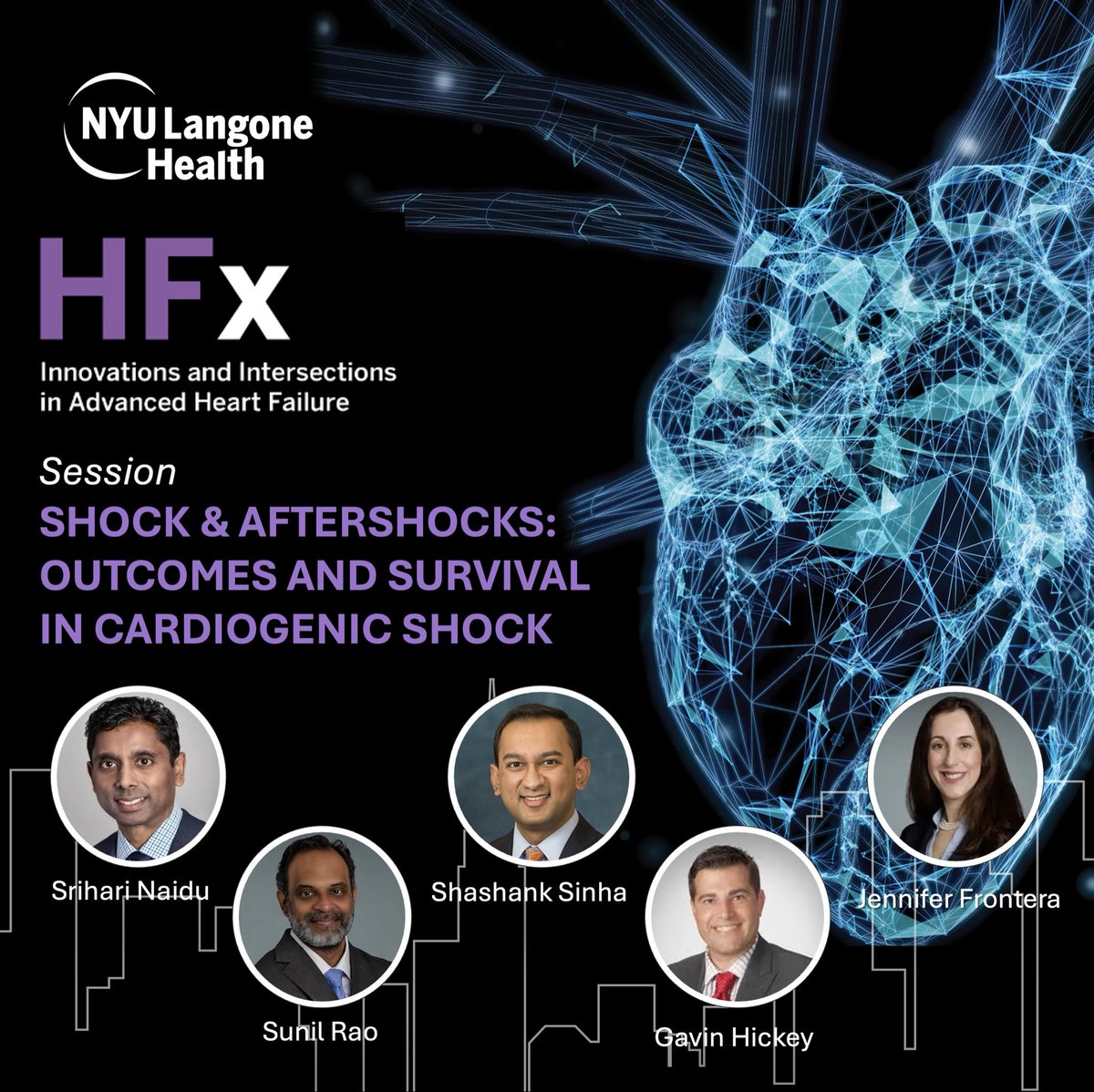 KadoshBernard's tweet photo. We celebrate survival in #cardiogenicshock. But survival to what? Patients may leave the hospital and never truly make it home. 

At #HFx we address some big issues:
❤️‍🩹 The quiet morbidity after “successful” shock care
🧠 What are the neurological consequences and how can we support meaningful recovery? ⛓️‍💥How can we pull a fragmented system for survivors together?

🫀 Friday 5/6/26 🔥 @nyugrossman  Register: https://t.co/billoxeDrX

#CardiogenicShock #HeartFailure #CriticalCare #Cardiology #MedEd