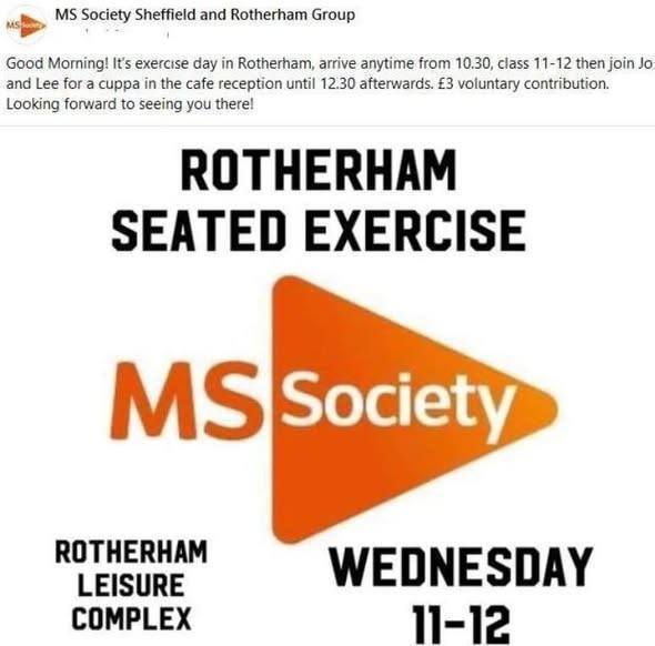 Stag_RosePPG's tweet image. #Wellbeing with @mssocietyuk Sheffield &amp;amp; Rotherham Group

Seated Exercise session at Rotherham Leisure Complex S65 1BL

🎗️Jo &amp;amp; Lee will make you most welcome, give you all the support &amp;amp; encouragement you need. Today's the day to join this friendly group🎗️

#ms #mswarrior
