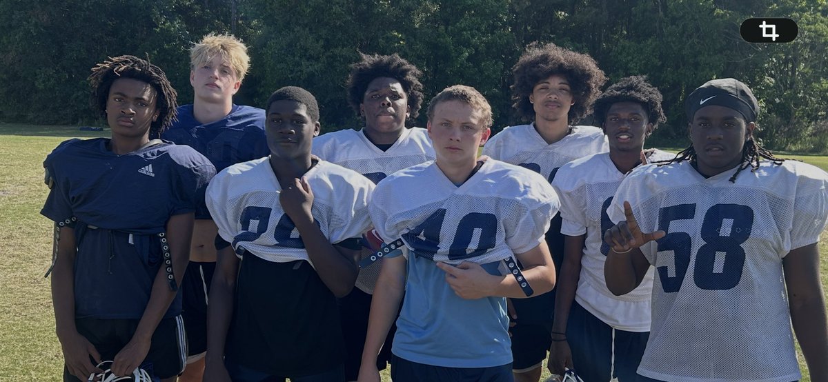 Coach_Pfiester's tweet photo. Shoutout to our Players of the Day for day 2.  L to R, Jalen Jacob, Kyler Freeman, Martin Wilson, Ke’Mon Hines, Charlie Johnson, Aiden Baul, Solomon Patterson and Jamari Proctor!  Awesome job fellas!  #TideFAST🌊  #Team29 https://t.co/E4BAwpRQeV