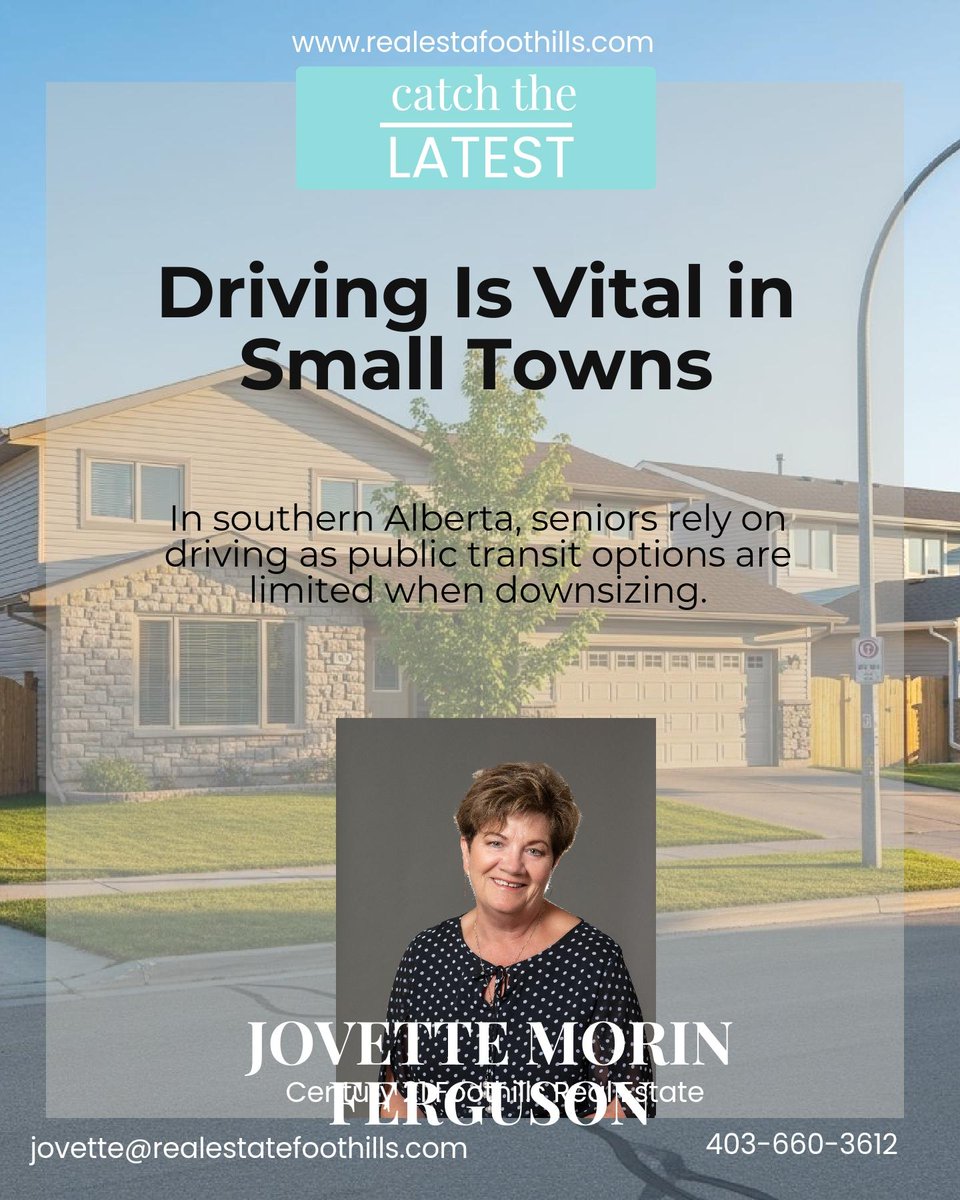 refoothills's tweet photo. Driving remains essential in southern Alberta’s small towns, public transit gaps leave seniors with few options when downsizing. 🚗 How would better mobility shape your move or next home choice? https://t.co/8TntQn1CHm