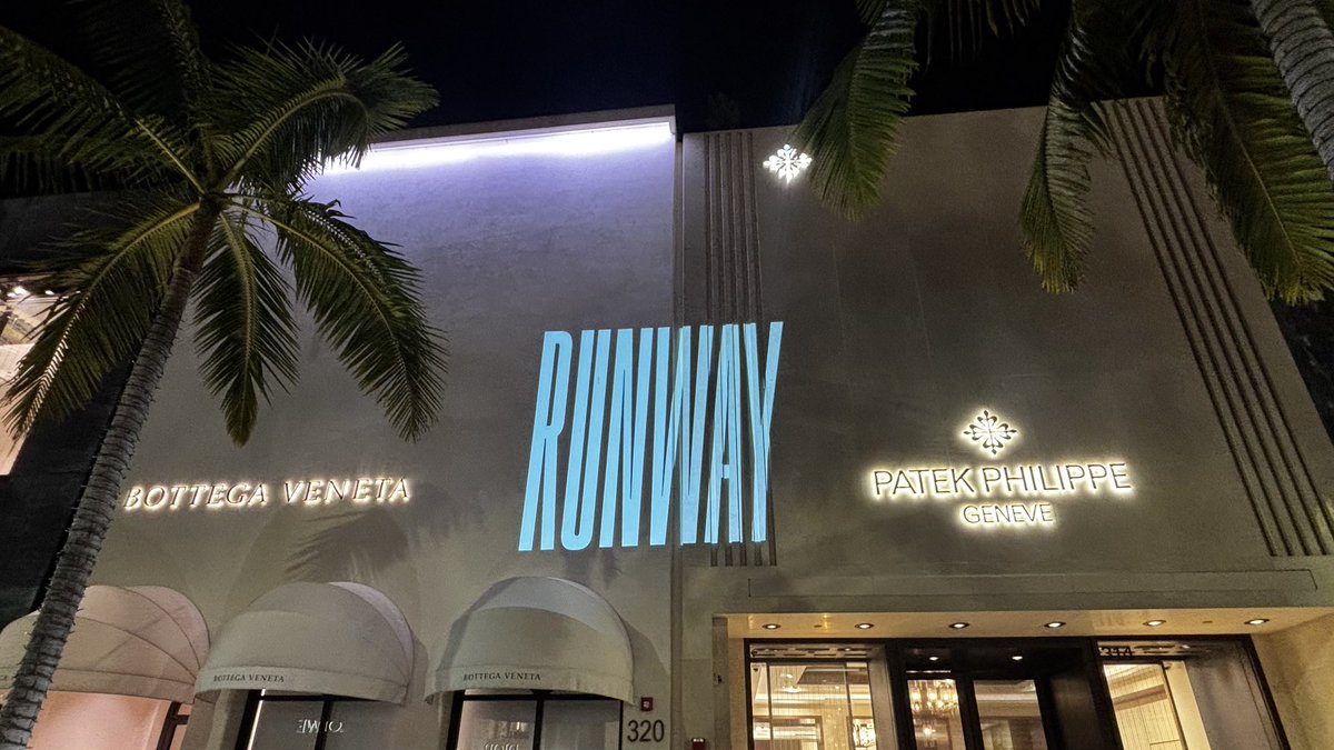 Lady Gaga &amp; Doechii’s music video for “RUNWAY” is being projected in front of designer stores in LA.