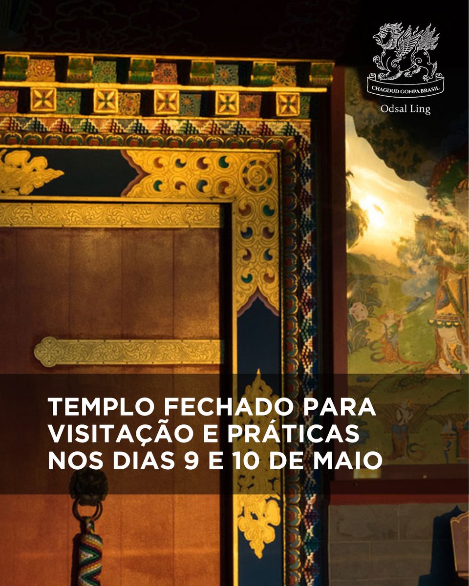 odsalling's tweet photo. Não abriremos para visitação e práticas nos dias 9 e 10 de maio, devido ao retiro de Rigdzin Düpa. 

Agradecemos a compreensão! https://t.co/l8pZdPwnxN
