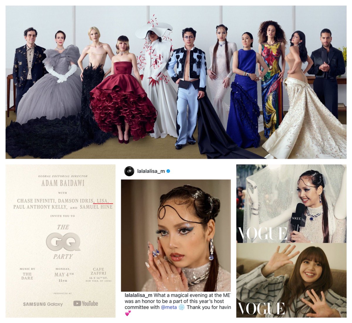 ลิซ่าไปเมทกาล่าในฐานะ Host Committee  ก็ว่ายิ่งใหญ่แล้วนี่ยังได้ Represent ทั้ง Vogue, Instagram, Meta และ GQ มีแต่แบรนด์ใหญ่ๆอ่ะ😭😭
