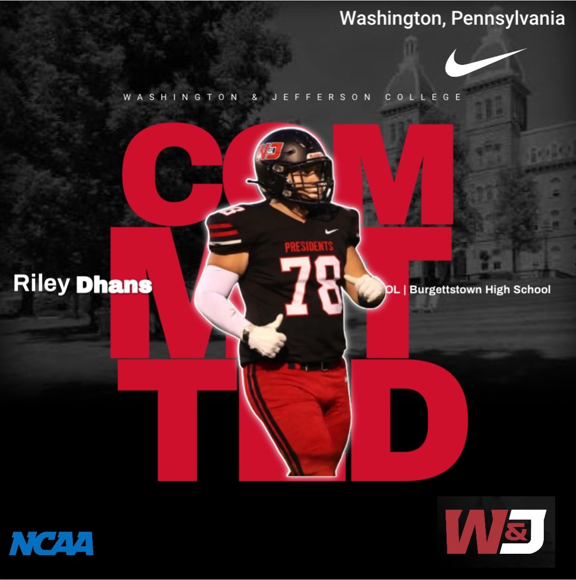 rdhans78's tweet photo. Pleased to announce my full commitment to Washington and Jefferson College ! @WJFootball #commited #classof2026 https://t.co/UP1xTM42bn